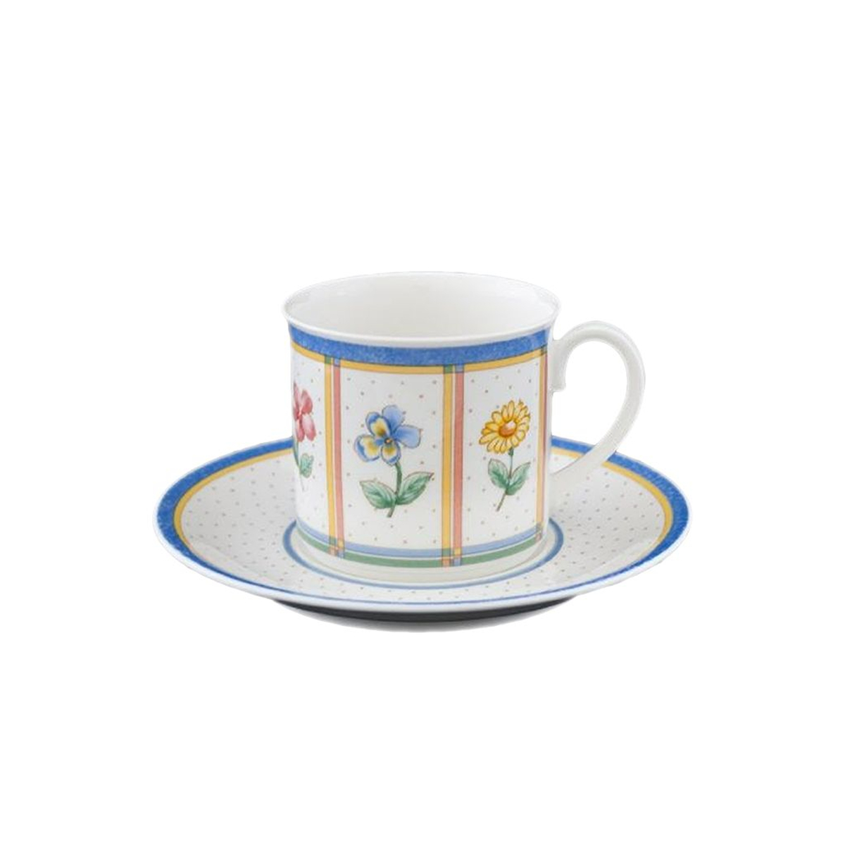 Set Di 6 Tazze Con Piattino LOBERON Biarré Rosa – Colazione E Tè In Stile Mediterraneo, Gres Fatto A Mano - 3