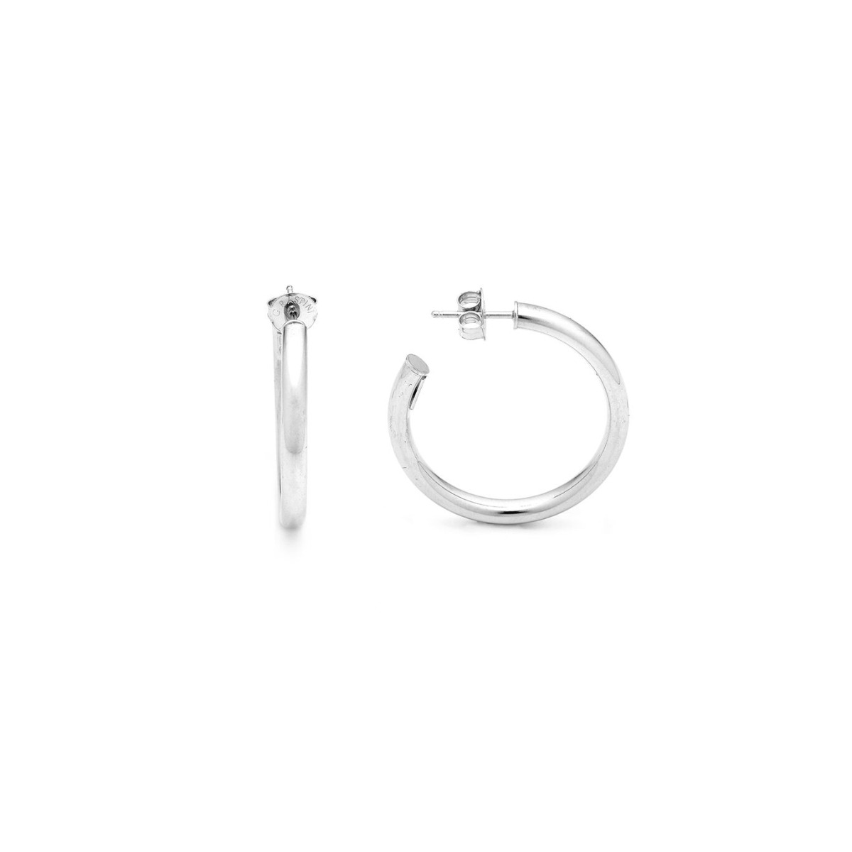 Liebeskind Berlin Orecchini A Cerchio Con Cuore - Acciaio Inox Nero, 2,6 Cm - Gioiello Romantico Per Donna