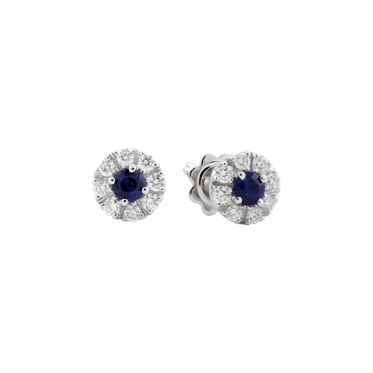 Crystalline Azuria 18ct Placcato Oro Bianco Rotondo Zirkonia