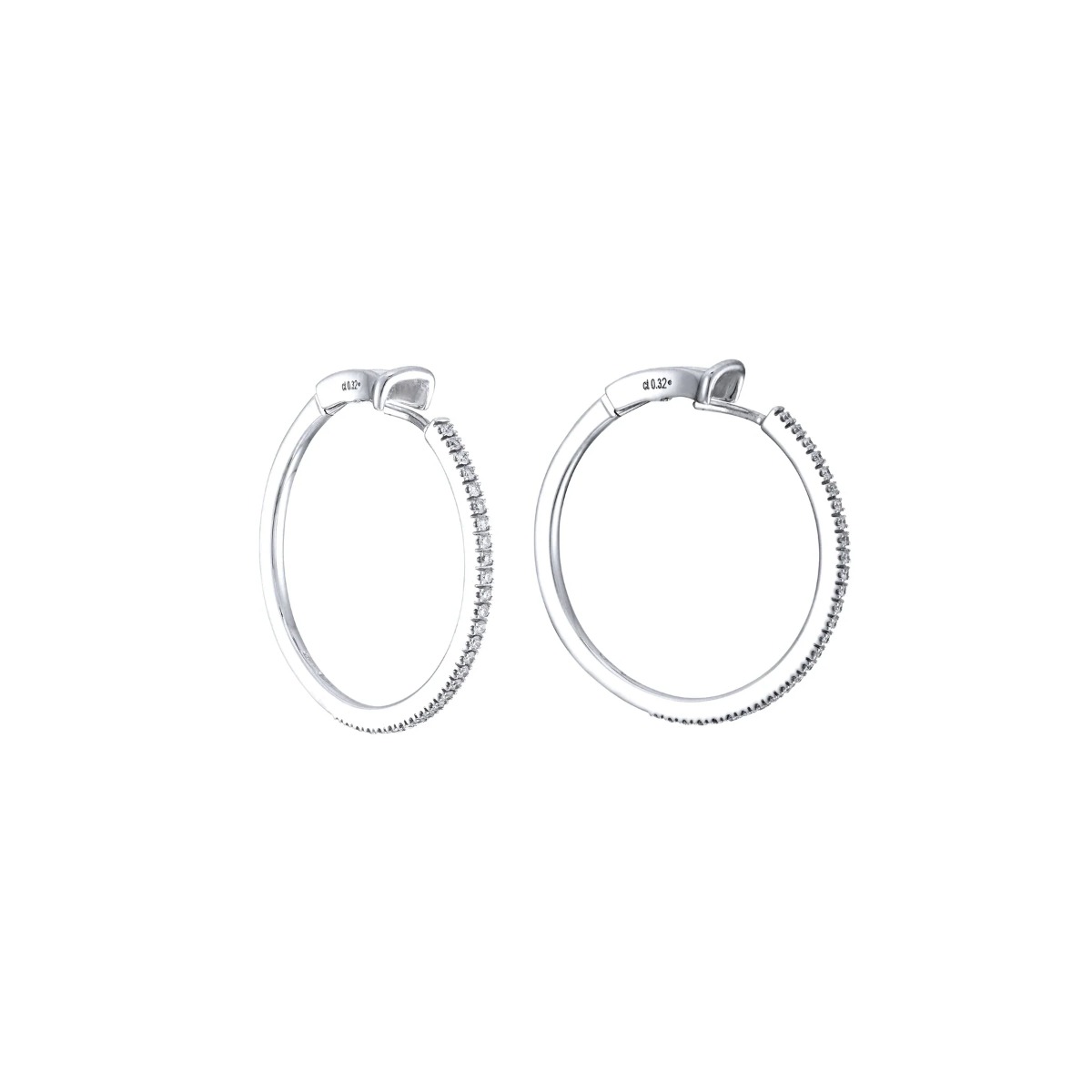 Orecchini A Cerchio, Filo Rotondo 1 Mm, Diametro Interno 33 Mm, Oro Giallo 18 Ct. Prcode Xlfr 8106