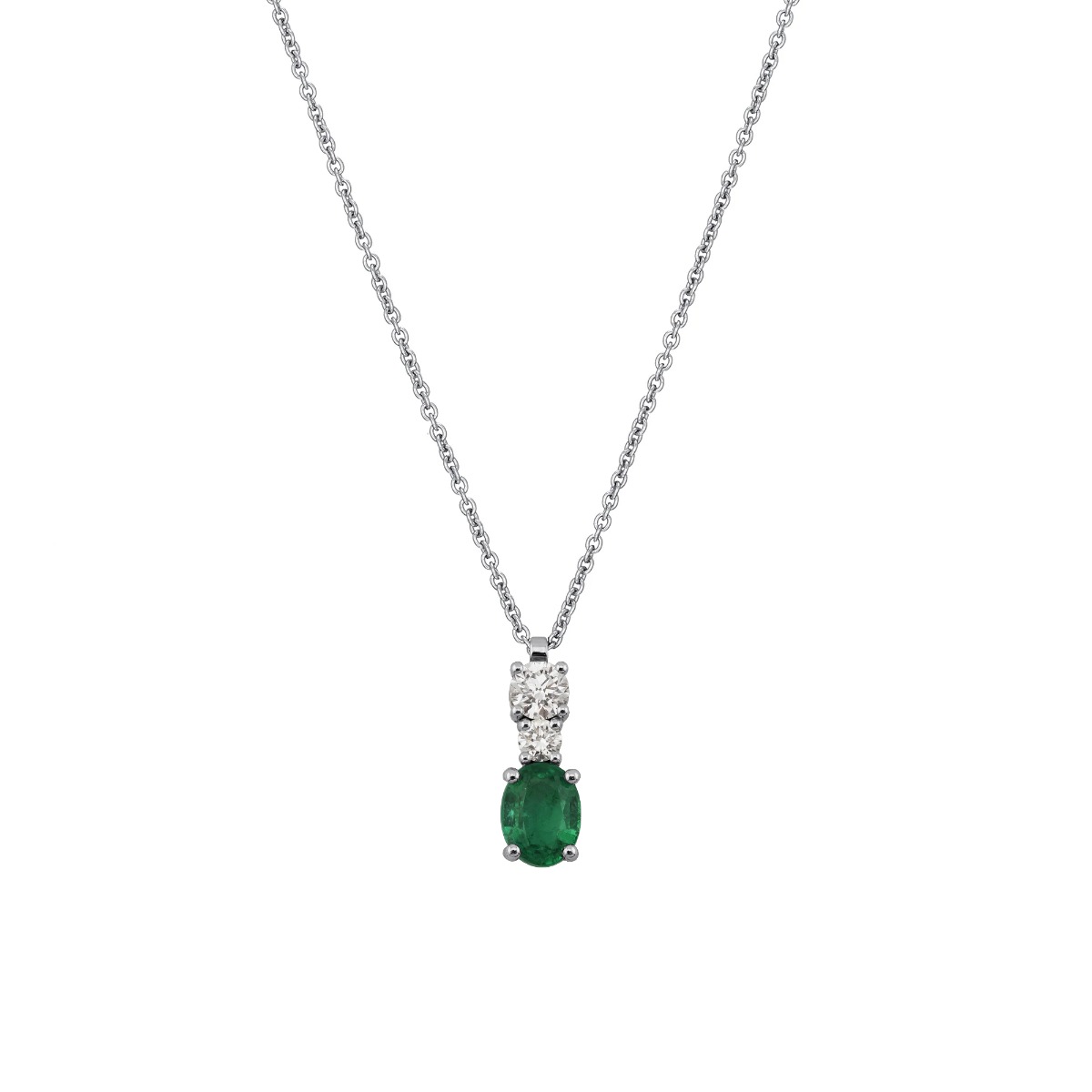 Rizilia Gioielli – Pendente A Goccia In Pietra Colorata Con Catena 48cm – Placcato Oro Bianco 18K – Elegante E Senza Tempo - 4