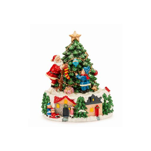Tesori Dell'Caroline Bandiera Da Giardino Merry Christmas Con Carlino E Albero – 27,9x38,1 Cm, Double Face In Poliestere, Resistente Alle Intemperie - 2