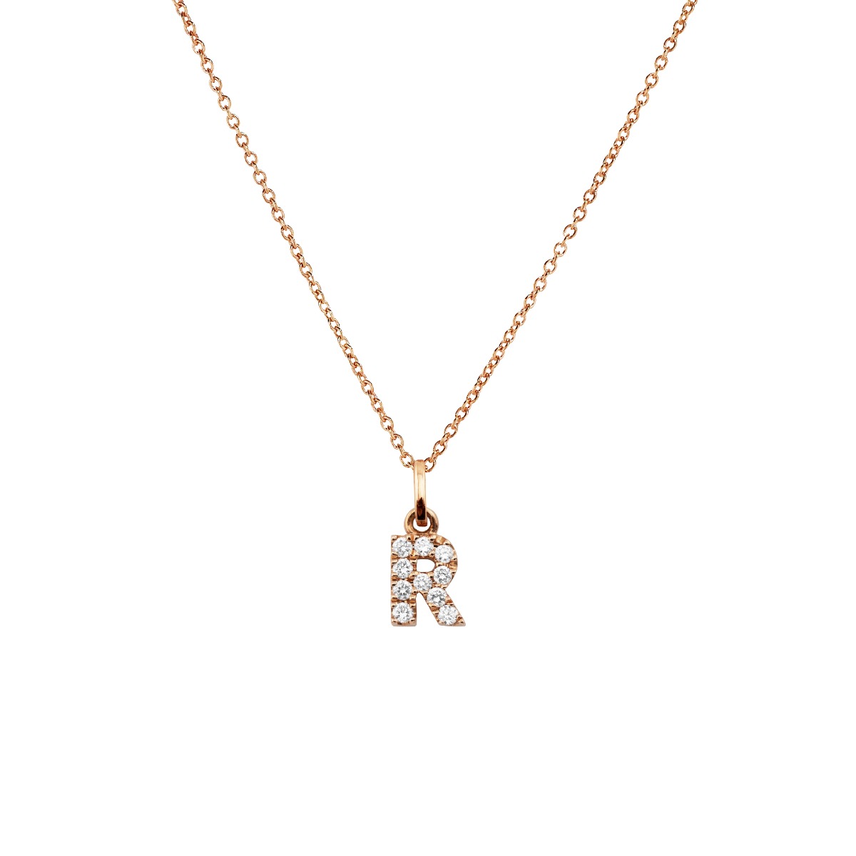 Philip Jones Collana Iniziale F Placcata Oro Rosa Con Cristalli Zircondia - Elegante E Fine - 4