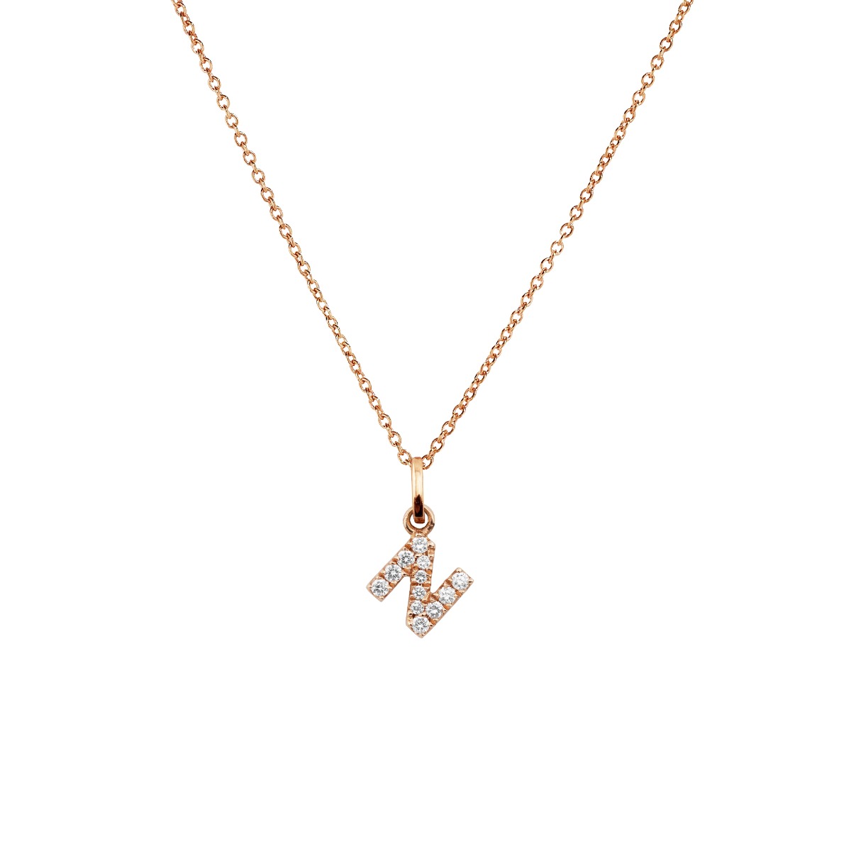 Philip Jones Collana Iniziale Placcata Oro Rosa Lettera L Creata con Cristalli Zircondia