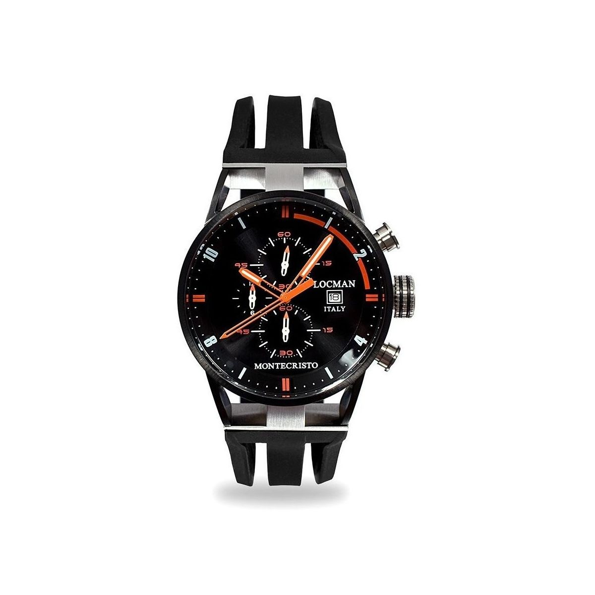 Locman Island / Orologio Uomo / Quadrante Nero / Cassa Acciaio E Titanio Cinturino Silicone Nero 2020