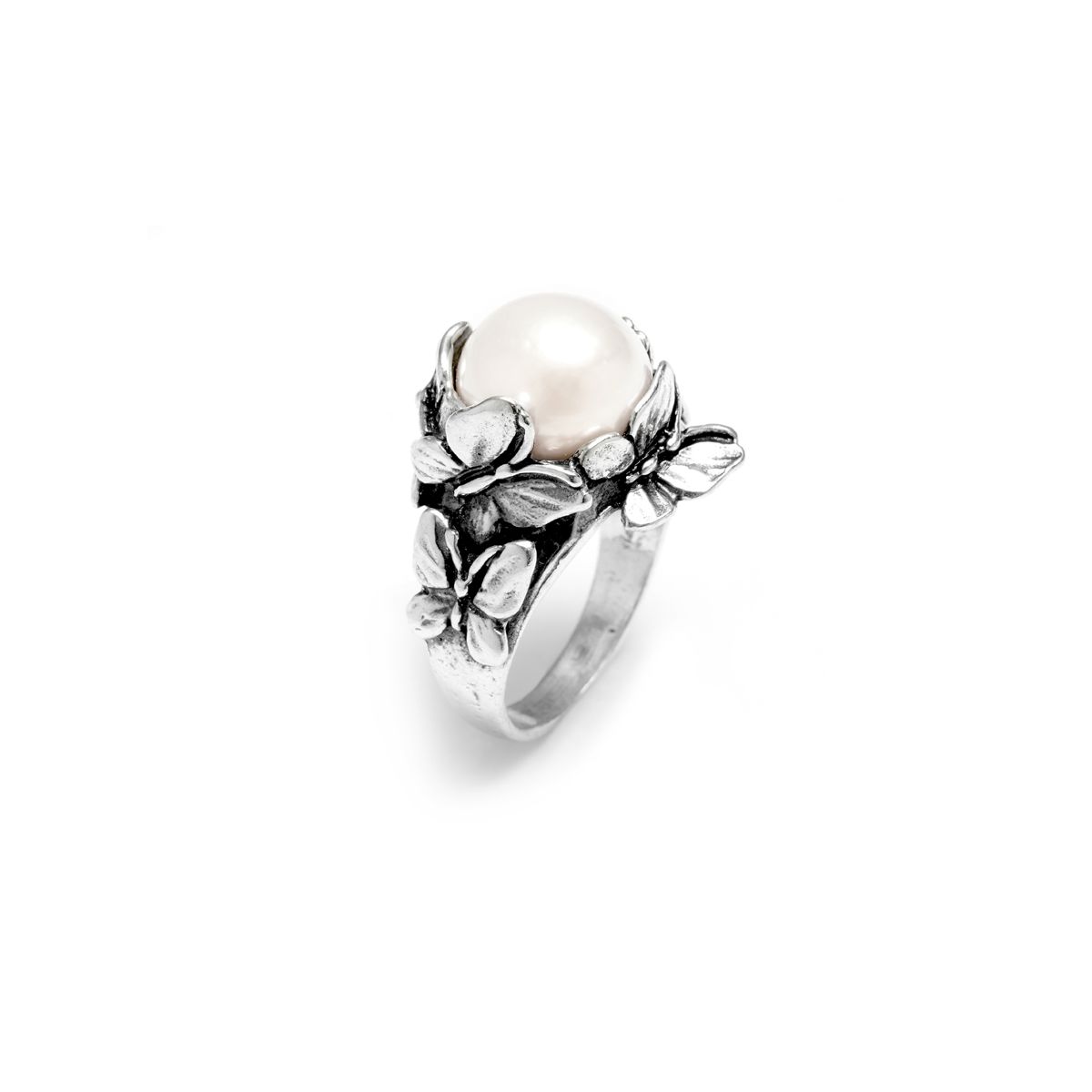 Giovanni Raspini Drops anello Farfalle argento con perla