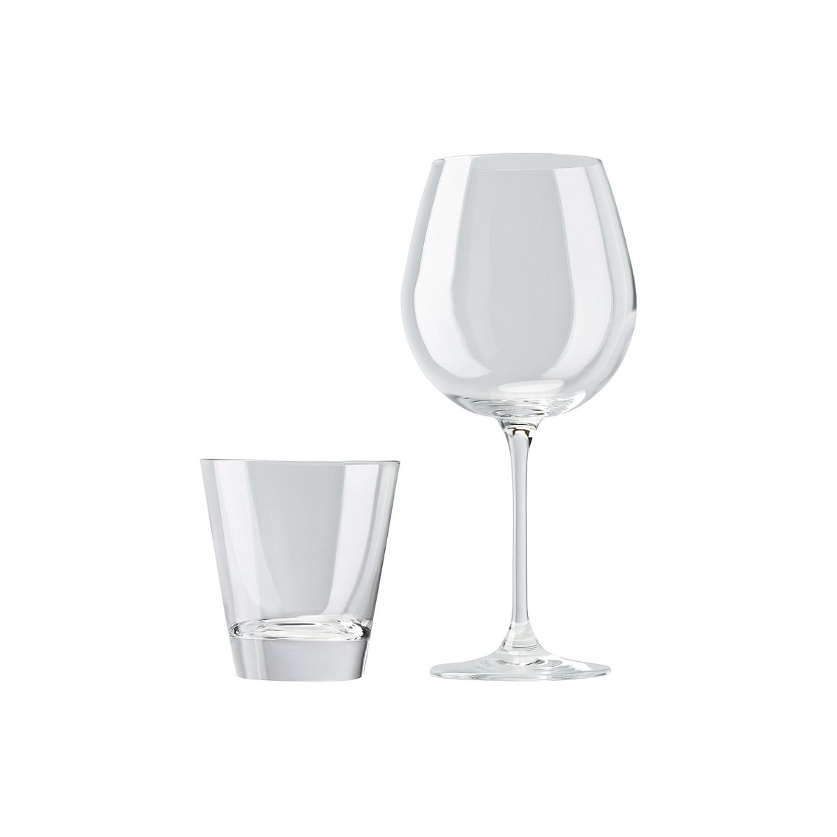 Rosenthal / diVino Glatt / set 12 bicchieri acqua o whisky e calici vino  rosso borgogna / vetro / trasparente