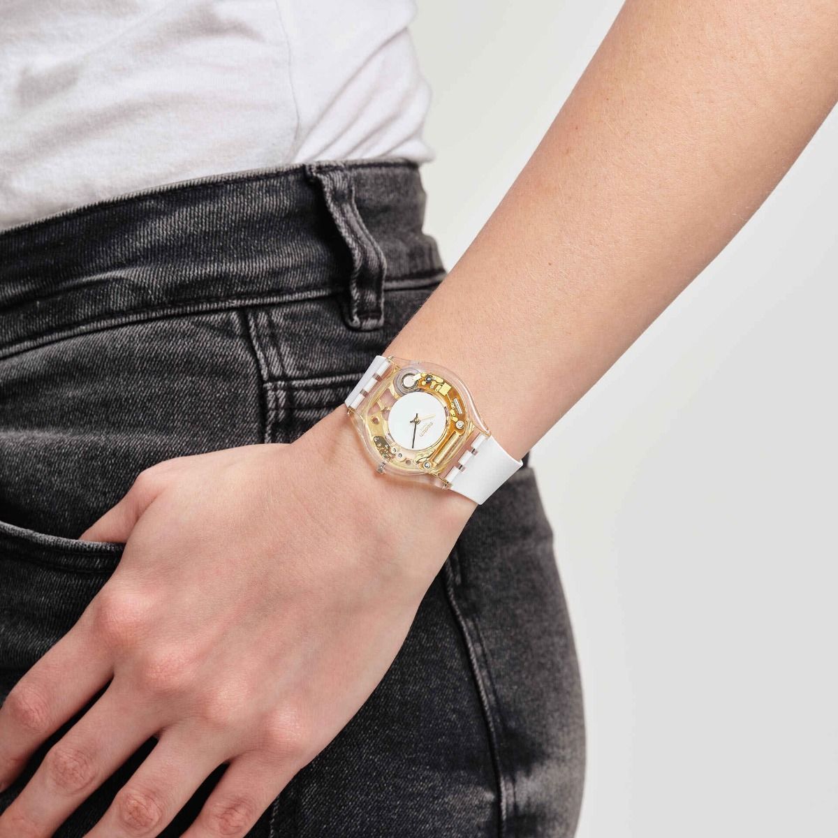 Forsining Orologio Meccanico Automatico Uomo Vintage – Quadrante Scheletrato E Cinturino In Pelle (Bianco Argento) - 2