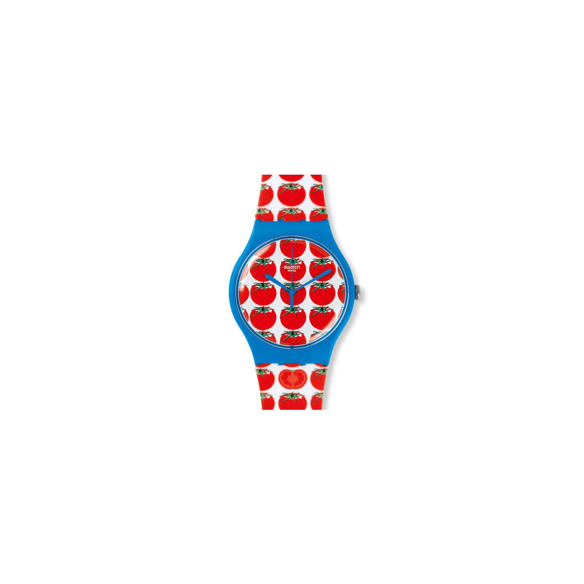 Swatch New Gent Tomatella orologio unisex quadrante fantasia cassa plastica cinturino silicone