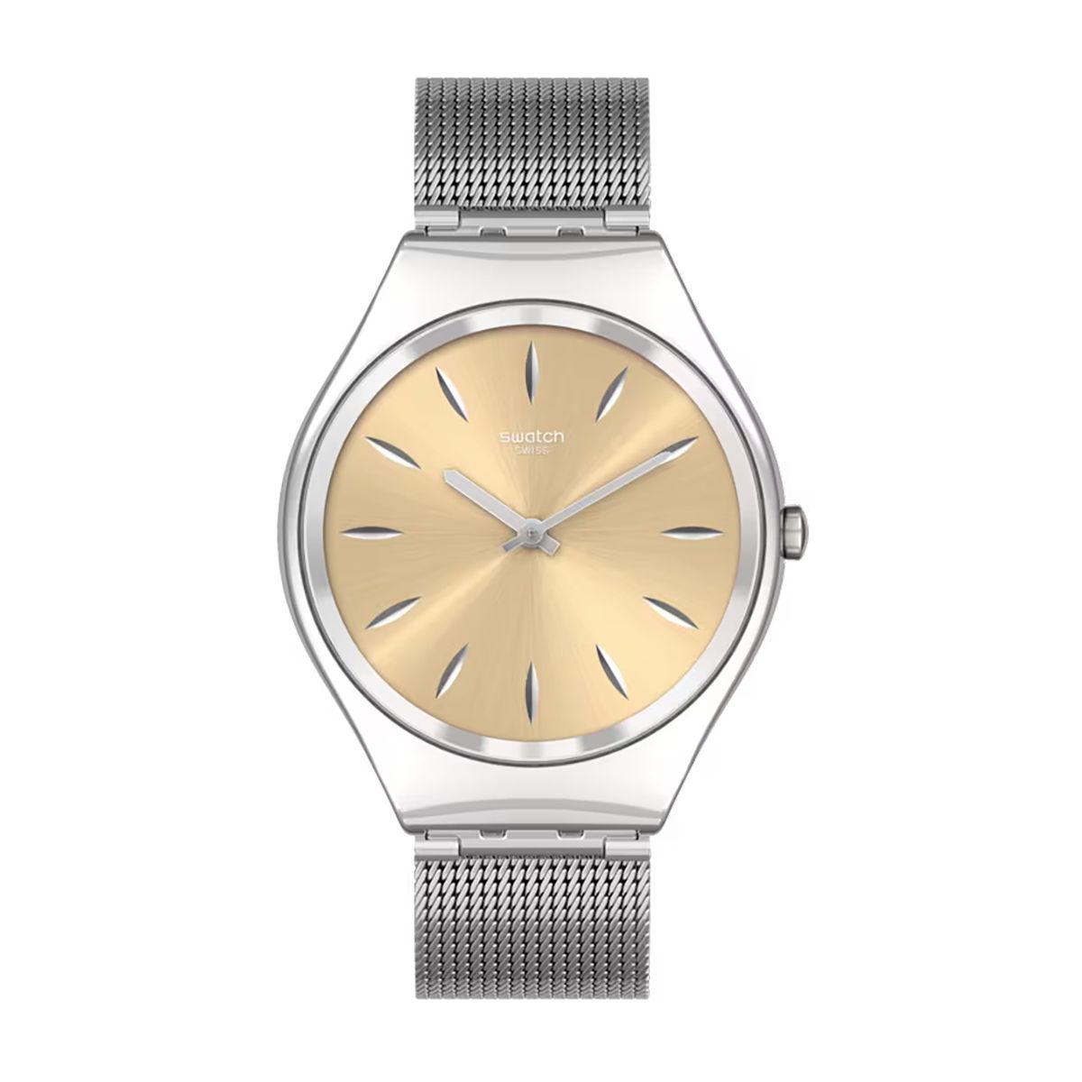 Swatch Skin Irony Skingoldenblink orologio donna quadrante dorato cassa e bracciale acciaio