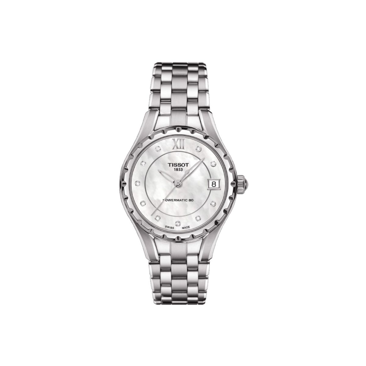Tissot Lady 80 orologio donna quadrante madreperla bianca e diamanti cassa e bracciale acciaio