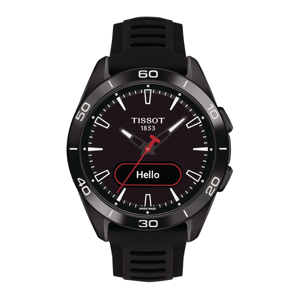 Tissot T Touch Connect Sport orologio uomo quadrante nero cassa titanio cinturino sintetico nero