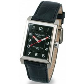 Locman Stealth R / orologio donna / quadrante madreperla nera / cassa acciaio e titanio / cinturino pelle nera