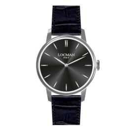 Locman 1960 / orologio unisex / quadrante nero / cassa acciaio / cinturino pelle nera 