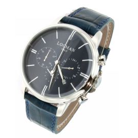 Locman 1960 Dolce Vita / orologio uomo / quadrante blu / cassa acciaio / cinturino pelle blu