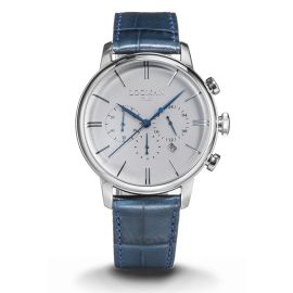 Locman 1960 / orologio uomo / quadrante bianco / cassa acciaio / cinturino pelle blu