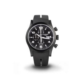 Locman Island / orologio uomo / quadrante nero / cassa acciaio e titanio, PVD nero / cinturino silicone nero