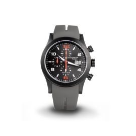 Locman Island / orologio uomo / quadrante nero / cassa acciaio e titanio, PVD nero / cinturino silicone grigio