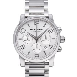 Montblanc TimeWalker Chronograph Automatic / orologio uomo / quadrante argentato / cassa e bracciale acciaio 