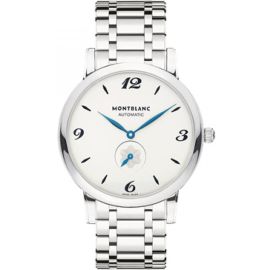 Montblanc Star Classique Automatic / orologio uomo / quadrante bianco argentato / cassa e bracciale acciaio 