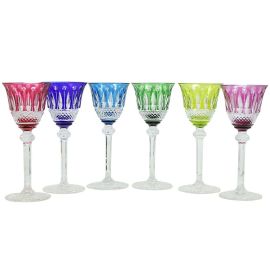 Saint Louis / Tommy / set 6 roemer colorati / cristallo / trasparente