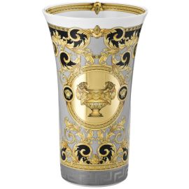 Rosenthal – Versace / Prestige Gala / vaso 34 cm / porcellana / grigio, oro, nero
