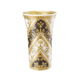 Rosenthal – Versace / I Love Baroque / vaso 26 cm / porcellana / oro, bianco, nero