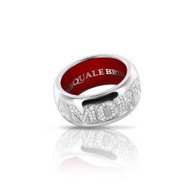 Pasquale Bruni / Amore / anello / oro bianco e diamanti con smalto rosso