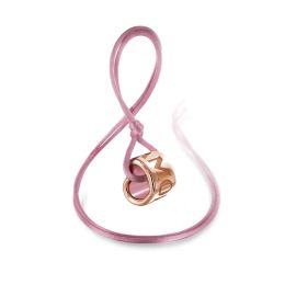 Pasquale Bruni / Amore / ciondolo cuore con cordino seta rosa / oro rosa e smalto rosa