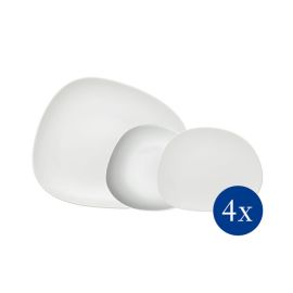Villeroy & Boch / Organic White / set starter di 12 piatti: 4 piani, 4 fondi, 4 dessert / porcellana