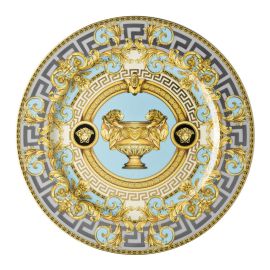 Rosenthal – Versace / Prestige Gala Le Bleu / piatto presentazione 30 cm / porcellana / grigio, azzurro, oro