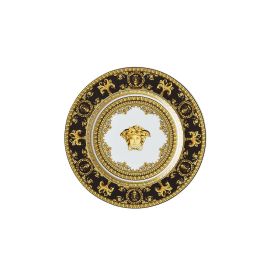 Rosenthal – Versace / I Love Baroque Nero / piatto piano 18 cm / porcellana / oro, bianco, nero