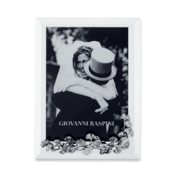 Giovanni Raspini / cornice  Luce Ginkgo grande in cristallo e argento / vetro 18 x 24 cm / foto 14 x 19 cm