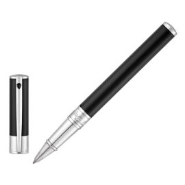 Dupont / D-Initial / penna roller / lacca naturale nera, finitura cromata