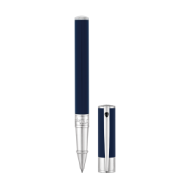 Dupont / D-Initial / penna roller / lacca naturale blu, finitura cromata