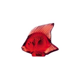 Lalique / Sculptures / Poisson – Fish / statuetta / cristallo / rosso