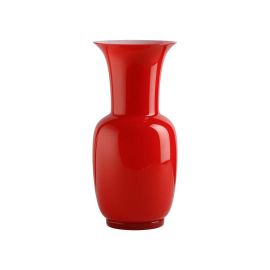 Venini / Opalino / vaso / rosso / vetro soffiato lavorato a mano
