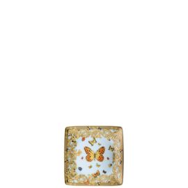 Rosenthal – Versace / Le Jardin de Versace / coppetta quadra piana 12 cm / porcellana / bianco, rosa, celeste, giallo, rosso