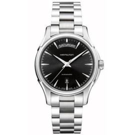 Hamilton Jazzmaster Day Date / orologio uomo / quadrante nero / cassa e bracciale acciaio 