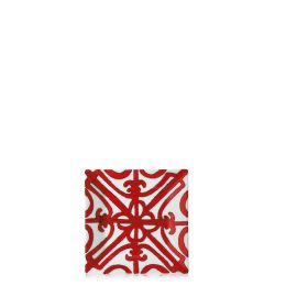 Hermès / Balcon du Guadalquivir / piatto quadrato n°2 / porcellana / bianco, rosso
