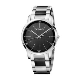 Calvin Klein City / orologio uomo / quadrante nero / cassa acciaio / bracciale acciaio e nylon nero