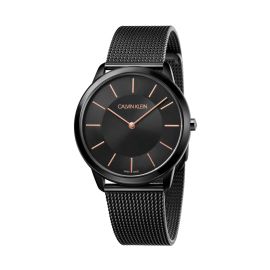 Calvin Klein Minimal / orologio uomo / quadrante nero / cassa e bracciale acciaio e PVD nero
