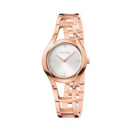 Calvin Klein Class / orologio donna / quadrante argentato / cassa e bracciale acciaio e PVD rosato