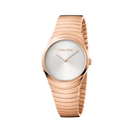 Calvin Klein Whirl / orologio donna / quadrante argentato / cassa e bracciale acciaio e PVD rosato