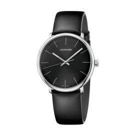 Calvin Klein High Noon / orologio uomo / quadrante nero / cassa acciaio / cinturino pelle nera