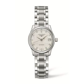 Longines Master Collection / orologio donna / quadrante argentato e diamanti / cassa e bracciale acciaio