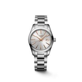 Longines Conquest Classic / orologio donna / quadrante argentato / cassa e bracciale acciaio