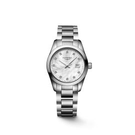 Longines Conquest Classic / orologio donna / quadrante madreperla bianca / cassa e bracciale acciaio
