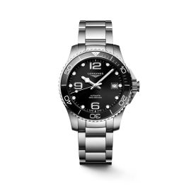 Longines HydroConquest / orologio unisex / quadrante nero / cassa e bracciale acciaio
