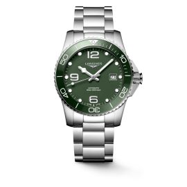 Longines HydroConquest / orologio uomo / quadrante verde / cassa e bracciale acciaio